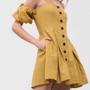 JOA cold shoulder dress